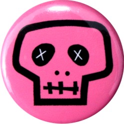 pink skull button
